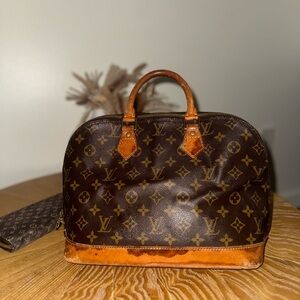 Louis Vuitton Leather Tag with Yellow Stitching